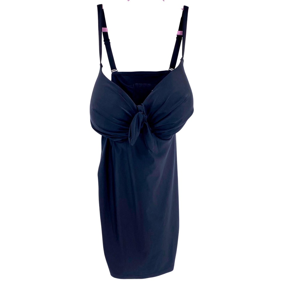 Cacique Swim Womens Black Underwire Tankini Top 44DDD and 18W Swim‎ Skirt Set